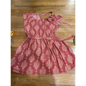 Lauren Conrad Brick red and orange patterned dress L excellent condition